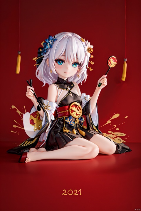  {artist:rella}, {artist:ask(askzy)},[artist:ningen_mame],artist:ciloranko, [artist:rei(sanbonzakura)],(hyper cute girl:1.1025), (flat color, vector art:1.3401), Chinese dragon theme, beautiful detailed eyes, hyper-detailed, hyper quality, eye-beautifully color, face, (her hair is shaped like a Chinese dragon, Chinese dragon, hair, Chinese dragon:1.2763), (1girl:1.2155), (high details, high quality:1.1576), (backlight:1.1576), high quality, (title:happy new year 2024:1.3), (cover design:1.2), simple background, cover art, trim, album_art, 
/, /, /, /, /, /, /, 
1girl, (chibi), lange, theresa apocalypse, 1girl, hair ornament, hair flower, blue eyes, white hair, flower, simple background, dress, full body, chinese clothes, closed mouth, looking at viewer, bangs, bare shoulders, blue flower,skirt, little girl,9 years old
/, /, /, /, 
(((holding a little Chinese dragon))), (((sitting, Chinese dragon on legs))), [[smile]], large breast, dragon, (((Chinese dragon print))), (Loong:1.2), pajamas, kimono, bare shoulders, 
/, /, /, /, /, /, 
Chinese text,red_bandeau,year of the loong,loong pattern,lantern, red background, ((simple background)), ((happy new year 2024, new year theme, new year, 2024, gift box,)), (red decorations on dragon), ((Chinese new year)), Chinese knot, red ornaments, spring festival, 
/, /, /, /, /, /, /, 
hair with body, CTA dress, CAY leg, Loong hands, body with Loong, dress with Loong, light particles, (Hair with Loong:1.2155), small breast with Loong, 1girl, small breast, marbling with hair and clothes, (original:1.1025), (arm down:1.1025), (paper cutting:1.1025), 
------, 
Low saturation, grand masterpiece,Perfectcomposition,filmlight,lightart
,鏃�, eastern dragon, nai3
