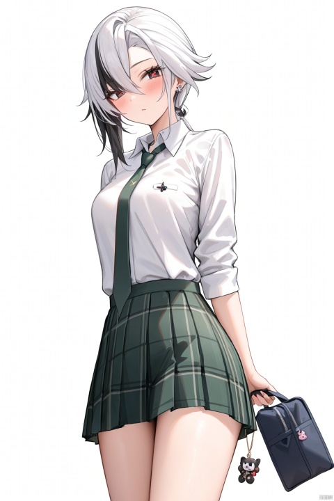  nai3,masterpiece, best quality,1girl, alternate costume, solo, bag, looking at viewer, blush, plaid, charm (object), bag charm, bangs, contemporary, sidelocks, jewelry, character name, female woman, white background, \\\\\\\\\ nai3, masterpiece, best quality,1girl, school uniform, alternate costume, solo, skirt, bag, necktie, multicolored hair, looking at viewer, blush, plaid skirt, school bag, plaid, charm (object), bag charm, sidelocks, jewelry, pleated skirt, green skirt, white shirt, green necktie, collared shirt, character name, female child, white background,school_uniform,school_girl,school_uniforms, \\\\\\\\\\\, 

Arlecchino,1girl,x-shaped pupils,red pupils,symbol-shaped pupils,multicolored hair, black hair, whitehair,
