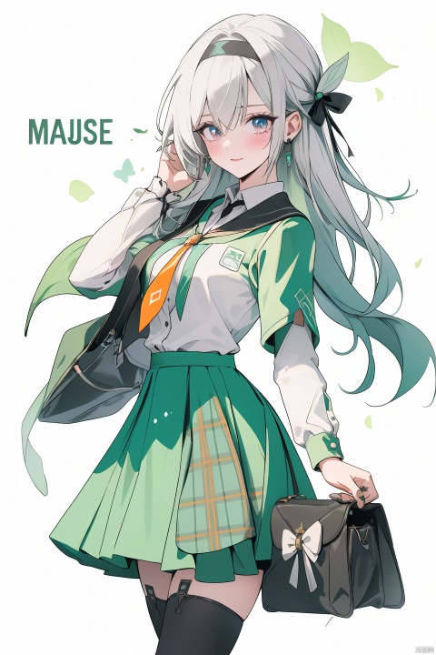  masterpiece, best quality,1girl, alternate costume, solo, bag, looking at viewer, blush, plaid, charm (object), bag charm, bangs, contemporary, sidelocks, jewelry, character name, female woman, white background, 
\\\\\\\\\
nai3, masterpiece, best quality,1girl, school uniform, alternate costume, solo, skirt, bag, necktie, multicolored hair, looking at viewer, blush, plaid skirt, school bag, plaid, charm (object), bag charm, sidelocks, jewelry, pleated skirt, green skirt, white shirt, green necktie, collared shirt, character name, female child, white background,school_uniform,school_girl,school_uniforms,
\\\\\\\\\\\,
liuying,1girl,blue eyes,hairband,long hair,black hairband,
