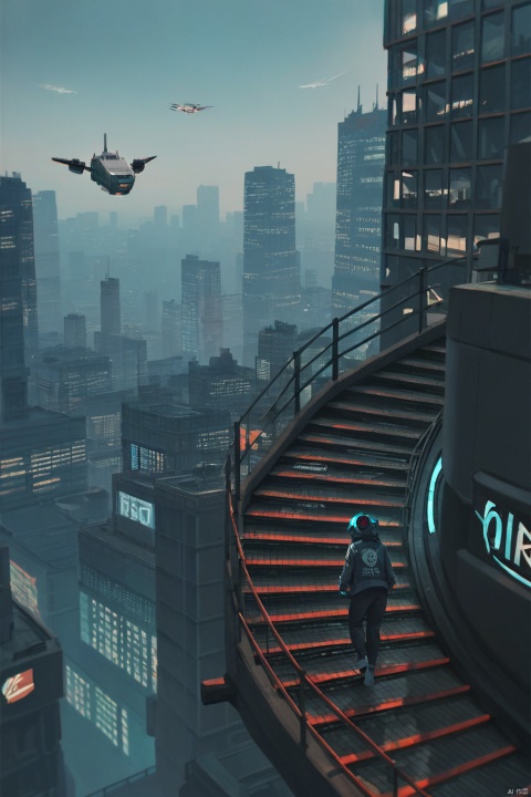  score_9, score_8_up, score_7_up, score_6_up,good background,anime,
Endless Steps, Climbing stairs, CG, stairs, 
1girl Climbing stairs,
Modern, sci-fi, urban, city skyline, electronic wind, neon ads, flying vehicles, 90's
