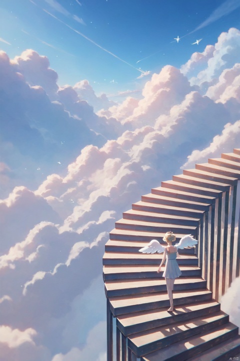  score_9, score_8_up, score_7_up, score_6_up,good background,anime,
Endless Steps, Climbing stairs, CG, stairs, 
1girl Climbing stairs,
heaven,angel,clouds,sky,
