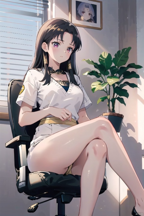  1 girl, {feet on the table}, white hair, red eyes, white shirt, black tie, sitting, whole body, feet, toes, legs, crossed legs, crossed arms, office, black pantyhose, sole, foot focus, no shoes, Dutch corner, looking at the audience, office chair, sharp eyes, long hair, glossy skin, solo, windows, blinds, blinds, big'brits., Artoria pendragon (fat \), green eyes, Goto hitori, oyama_mahiro, ((poakl)), shaded face, tsunade \(naruto\), yamada ryo, ijichi nijika, A young girl, large chest,large chest,1g,nibutanishinka,tsunade_senju,default,w_(arknights),魔法枫糖, yamamura sadako,, higurashi kagome, kinomoto sakura, raiden shogun, kanna kamui, dress, 1girl, The Garden of Words, Light master, grabbing another's ass, TUSHAN HONGHONG, hinatsuru ai,ahoge, w_(arknights), default, shead, yuigahama yui, fl,def clothe, fll,1GIRL, zcshinkai\(\style\), miyamizu_mitsuha,SOLO, taosu, yuanjingxiang, VORmouth, yor briar