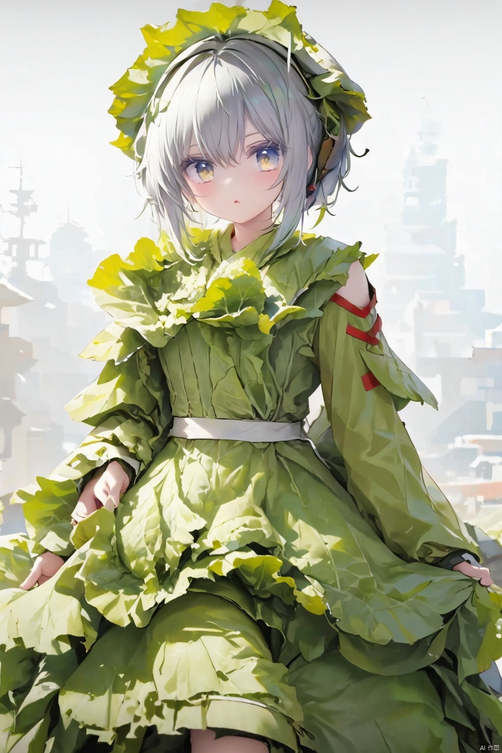  1girl,cabbage_dress, w_(arknights),solo