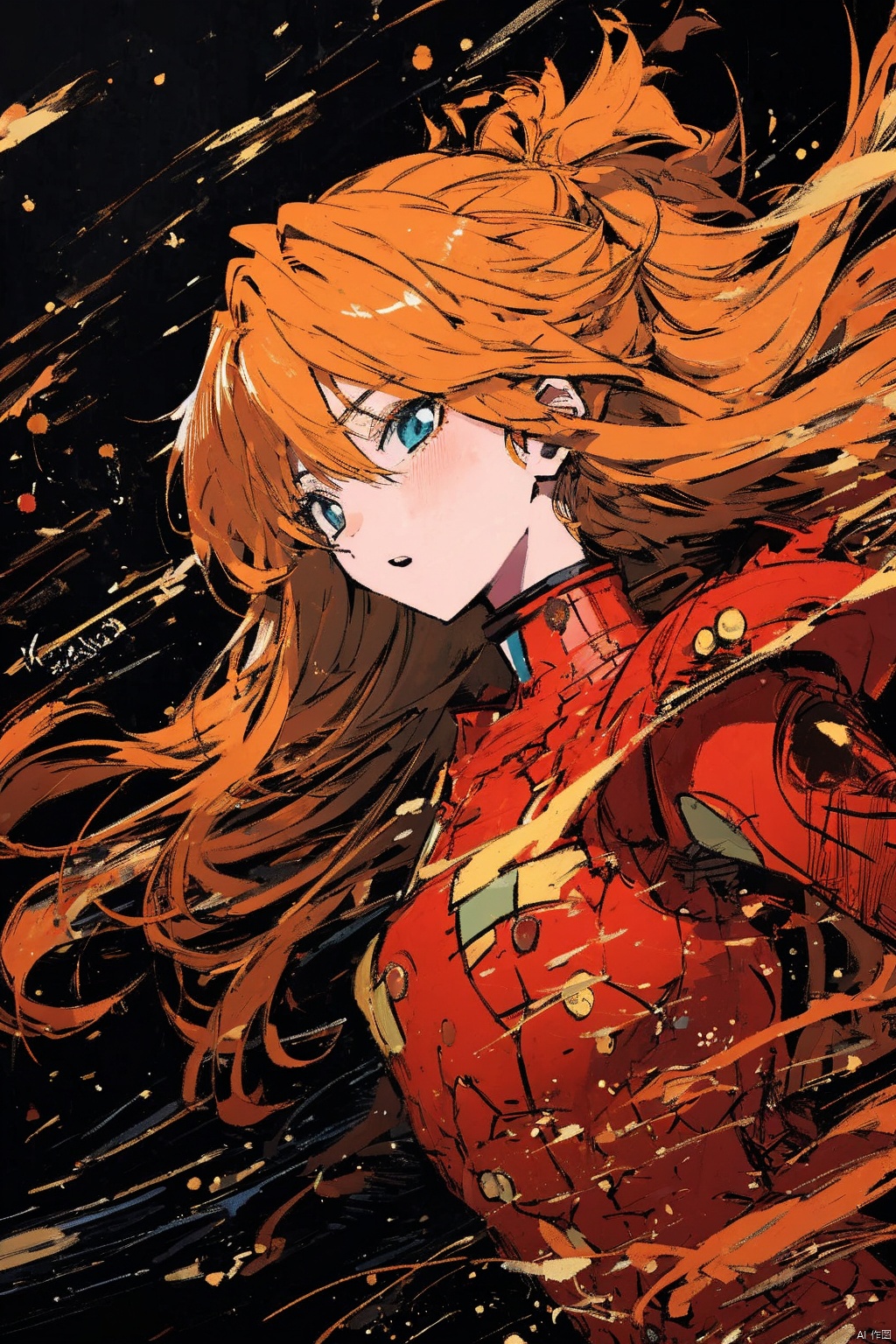  nijiMecha,lora:nijiMecha:0.85,(best quality, masterpiece, colorful, dynamic angle, highest detailed)(Asuka Langley),upper body photo,fashion photography of cute red long hair girl (Asuka Langley),dressing high detailed Evangelion red suit (high resolution textures),in dynamic pose,bokeh,(intricate details, hyperdetailed:1.15),detailed,moonlight passing through hair,perfect night,(fantasy art background),(official art, extreme detailed, highest detailed),HDR+