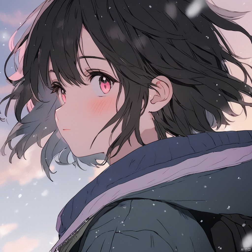  (nsfw:1.8), (official art:1.4),ultra-detailed,(best quality),((masterpiece)),
anime,
\\,
BREAK
((1boy)), pink eyes,light_blush,black_hair,short-hair,((hoodie)),snow, snow, snowflakes floating in the sky,