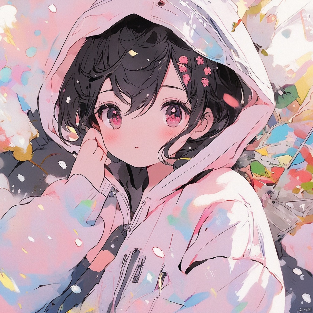  (nsfw:1.8), (official art:1.4),ultra-detailed,(best quality),((masterpiece)),
anime,
\\,
BREAK
((1boy)), pink eyes,light_blush,black_hair,short-hair,((hoodie)),snow, snow, snowflakes floating in the sky,