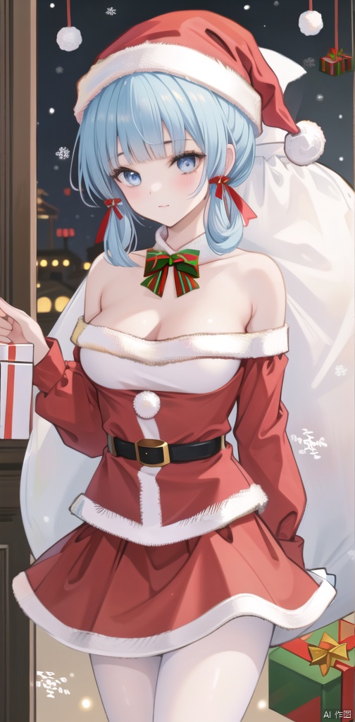  best_quality,masterpieces,extremely_detailed,
1girl,thighs,medium_breasts,upper_body,
Christmas,(santa_costume:1.35),(skirt:1.2)
kamisatoayakadef, masterpiece,bare_shoulders