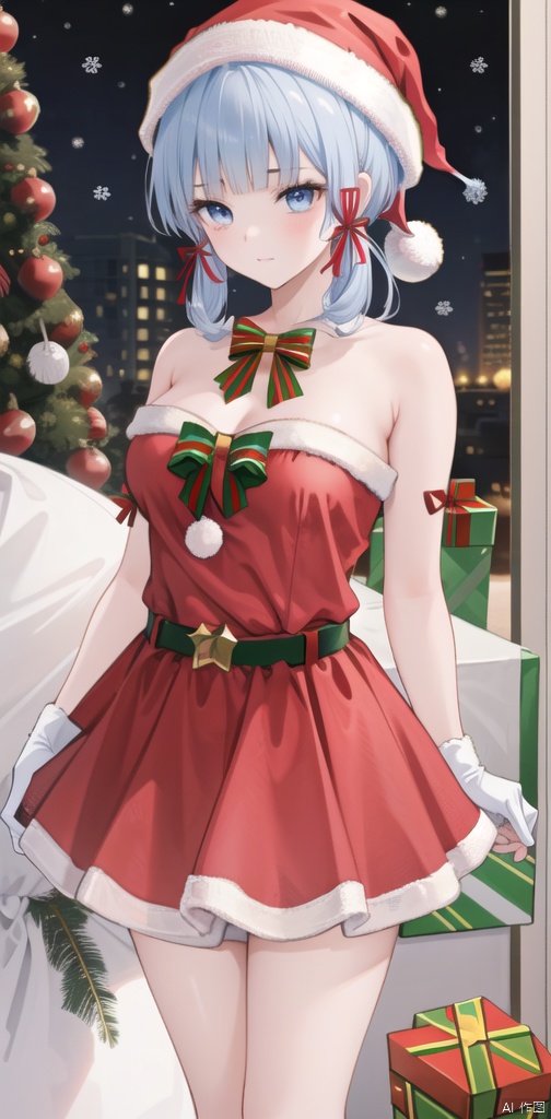  best_quality,masterpieces,extremely_detailed,
1girl,thighs,medium_breasts,upper_body,
Christmas,(santa_costume:1.35),(skirt:1.2)
kamisatoayakadef, masterpiece,bare_shoulders