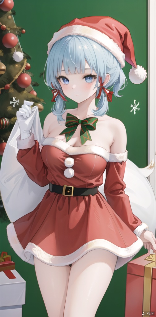  best_quality,masterpieces,extremely_detailed,
1girl,thighs,medium_breasts,upper_body,
Christmas,(santa_costume:1.35),(skirt:1.2)
kamisatoayakadef, masterpiece,bare_shoulders