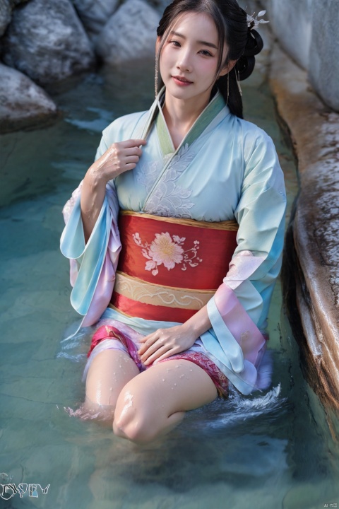  Best quality, intricate details, high resolution, wear hanfu, (beautiful details water1.4), (Hanfu, Tang style), WQMY, ((Binding)), , MUSCULAR FEMALE, Kimono, CN GIRL5