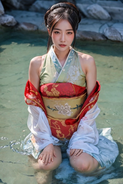  Best quality, intricate details, high resolution, wear hanfu, (beautiful details water1.4), (Hanfu, Tang style), WQMY, ((Binding)), , MUSCULAR FEMALE, Kimono, CN GIRL5