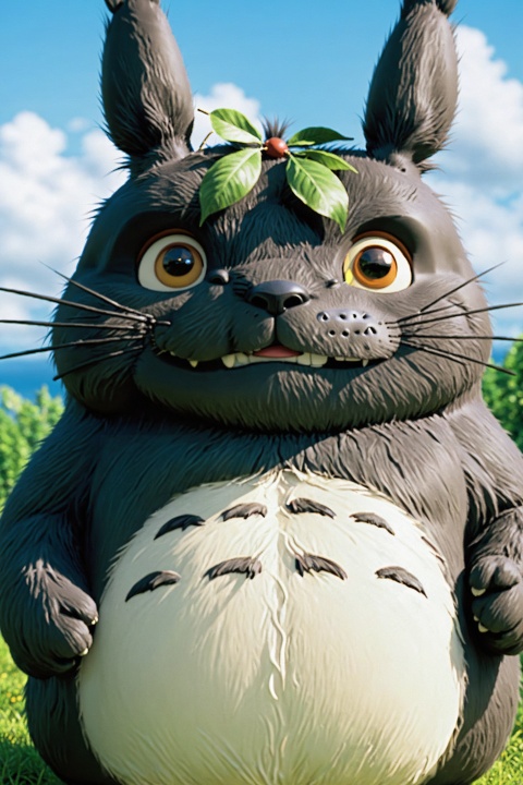 Create a realistic 3D version of Studio Ghibli's character Totoro, while maintaining the style of Hayao Miyazaki 