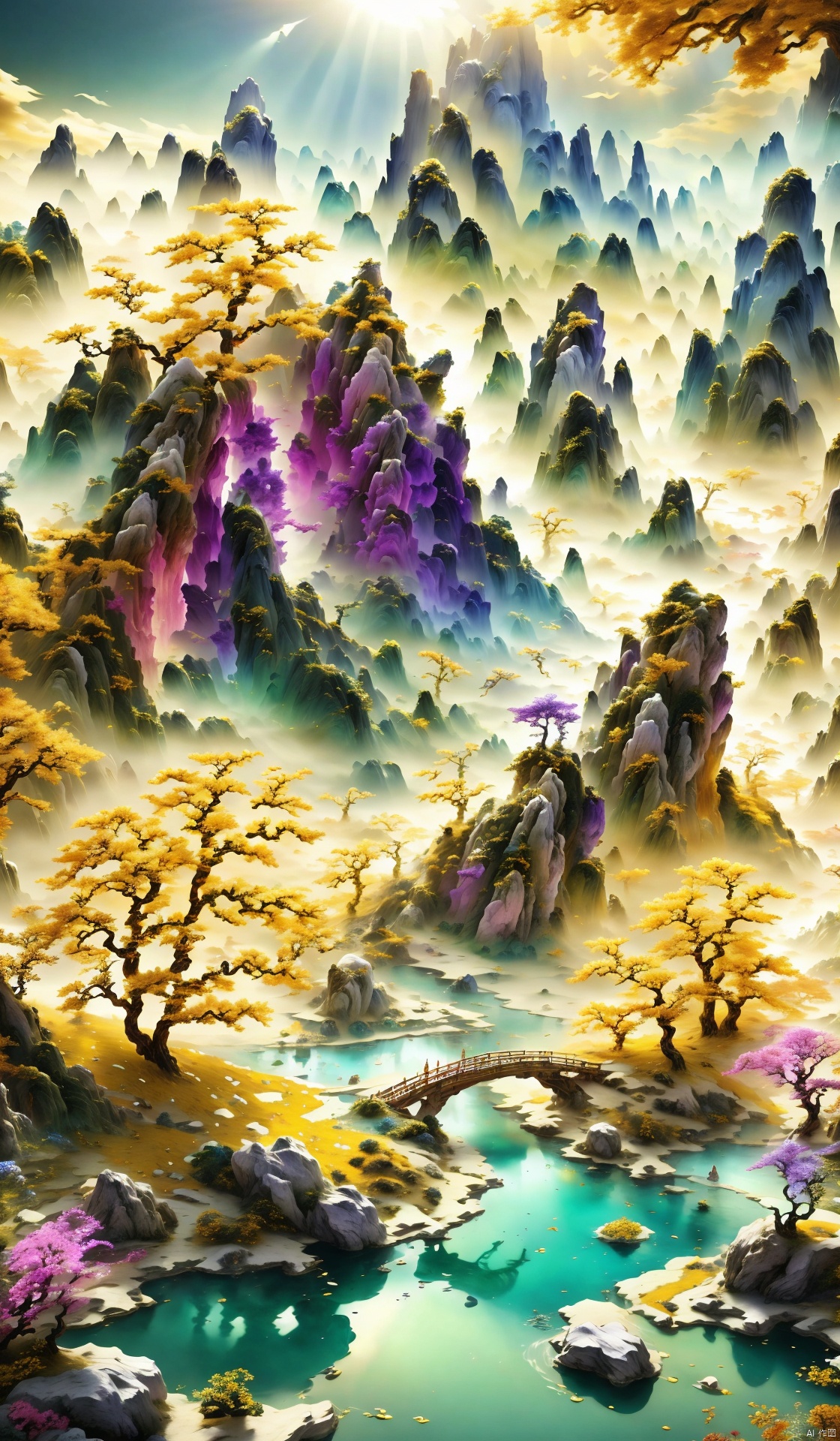  Celestial Plains of Boundless Bliss:
Step onto vast celestial plains, where the horizon stretches into infinity, and boundless bliss beckons. Rolling meadows, bathed in golden sunlight, create a picturesque landscape that seems to merge seamlessly with the heavens above. Silken grasses sway gently in harmonic rhythms with the caress of gentle breezes. Celestial creatures, adorned with vibrant hues, graze peacefully amongst a kaleidoscope of wildflowers, creating a symphony of colors and harmonious coexistence.