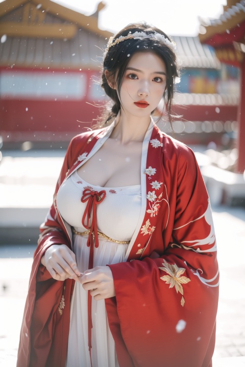  arien_hanfu,1girl,half,(Masterpiece:1.2), best quality, arien_hanfu, 1girl, (falling_snow:1.3), looking_at_viewer, , (big breasts:1.5)