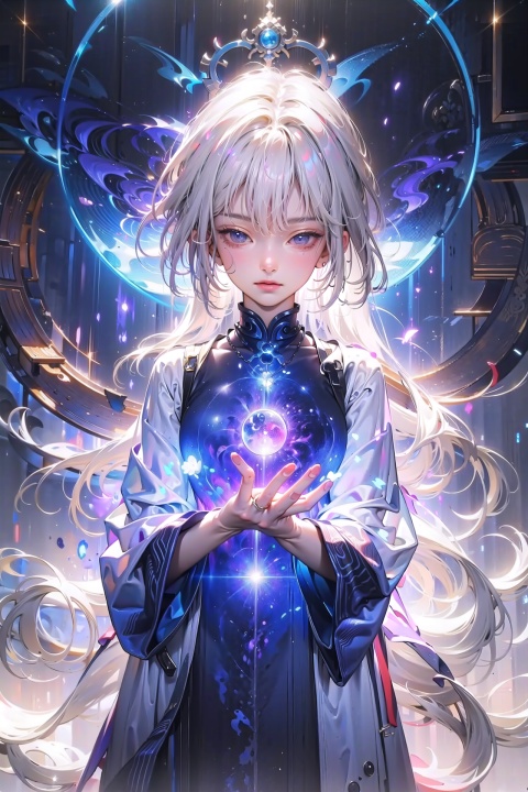 masterpiece, best quality, masterpiece,extremely detailed CG unity 8k wallpaper, 1 girl,vortex,black hole,future  space station, galaxy,vortex,earth, art of light novel cover,highres,(anime screencap),((Beautiful and detailed explosion)),taoist,evil ghost