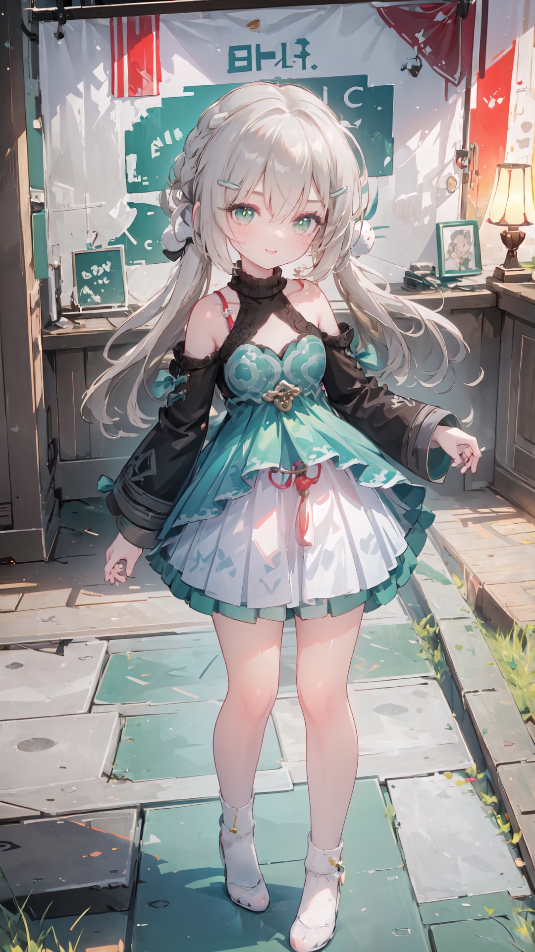 masterpiece, ultra detailed, 1 girl,(full body:1.15), Little girl,
simple background,
Lace leg ring,lace,hair ribbon, hair flower, ribbon trim,shiny skin,light smile,Cinematic Lighting, feet, cute,wink,loli,cuteloli,backlight,1girl,Colorful portraits, official