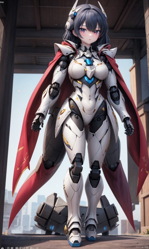  8k, best quality, masterpiece,1girl, illustration, an extremely delicate and beautiful, extremely detailed ,CG ,unity ,wallpaper, finely detail, official art, unity 8k wallpaper, incredibly absurdres, quan,ban,,red cape,malenia_blade, hjyzbrobot, machine,1girl, hjyjiazhourbt,white_armor, Mecha,Female robots, leidianjiangjun, ,Slim,Perfect figure, , tianqi