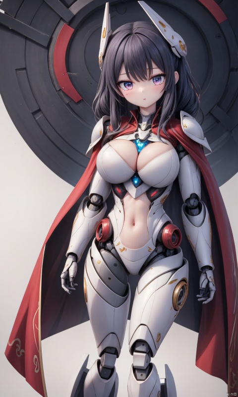  8k, best quality, masterpiece,1girl, illustration, an extremely delicate and beautiful, extremely detailed ,CG ,unity ,wallpaper, finely detail, official art, Big breasts,unity 8k wallpaper, incredibly absurdres, quan,ban,,red cape,malenia_blade, hjyzbrobot, machine,1girl, hjyjiazhourbt,white_armor, Mecha,Female robots, leidianjiangjun, ,Slim,Perfect figure,