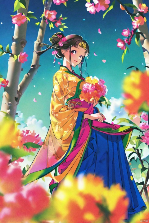  by yoneyama mai, (score_9,score_8_up,score_7_up,score_6_up,score_5_up), ancient chinese style, temple, peach flower blossom