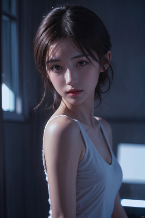 Realistic,Masterpiece,18 - year - old beautiful girl and monster,pearl - like eyes,extremely delicate facial depiction,heavy rain,crazy body movements,exaggerated perspective,poster,androgyny,fashion,dramatic lighting,strong tones,distortion style,32k UHD,chinese girls,(full_body:1.1),phone_screen, 