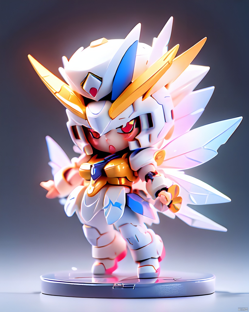  gdsj,(Full body photo),1 Transparent cute fairy,(Exquisite hat:1.2),Fantasy glow,clean,white background,(Raytracing, HDR, Reasonable design, High detail, Masterpiece, Best quality, Ultra HD),light blueuniform,, ( figma:0.8)