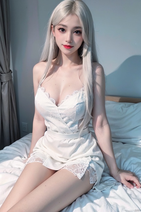  Masterpiece, 8k, best quality, minimalism,
A girl with long white hair, closed mouth smile, butterfly, female focus, sexy figure, solo, crystal, white dress,duck,1girl