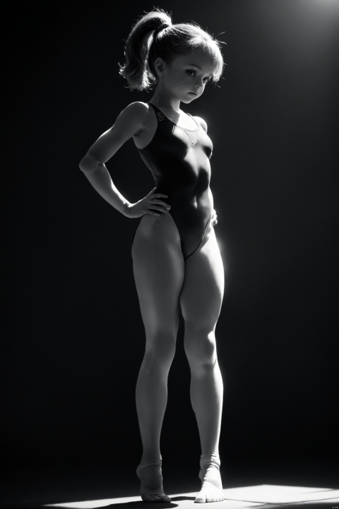 1girl,Gymnastics suit, light and shadow contrast,(looking at viewer), (low quality:2), (normal quality:2), lowres, normal quality, ((monochrome)),((grayscale)), skin spots, acnes, skin blemishes, age spot, (ugly:1.331), (duplicate:1.331), (morbid:1.21), (mutilated:1.21), (tranny:1.331), , blurry, (bad anatomy:1.21), (bad proportions:1.331), extra limbs, (disfigured:1.331), (missing arms:1.331), (extra legs:1.331), (unclear eyes:1.331), lowers, extra digit,bad hands, (((extra arms and legs))),