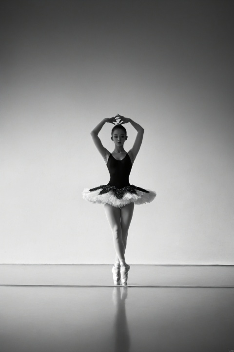 1girl,Ballet costumes, rhythmic gymnastics performances, light and shadow contrast,(looking at viewer),stage,mirror_floor,(low quality:2), (normal quality:2), lowres, normal quality, ((grayscale)),acnes, (ugly:1.331), (duplicate:1.331), (morbid:1.21), (mutilated:1.21), (tranny:1.331), blurry, (bad anatomy:1.21), (bad proportions:1.331), extra limbs, (disfigured:1.331), (missing arms:1.331), (extra legs:1.331), (unclear eyes:1.331), lowers, extra digit,bad hands, (((extra arms and legs))),