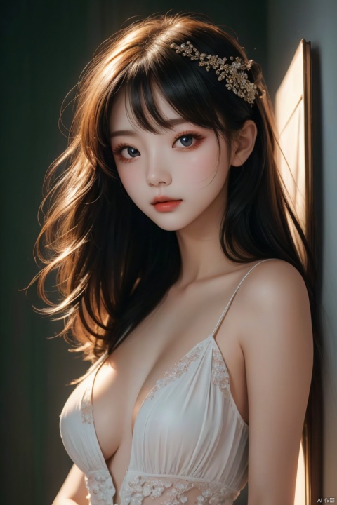  Girl, buxom, (best quality, masterpiece, ultra high resolution, 8k, HDR, photo) , (reality: 1.3, reality: 1.3) , depth of field, (curve: 1.2) , delicate eyes, graceful posture, (very delicate and beautiful) , (best quality) , a masterpiece,