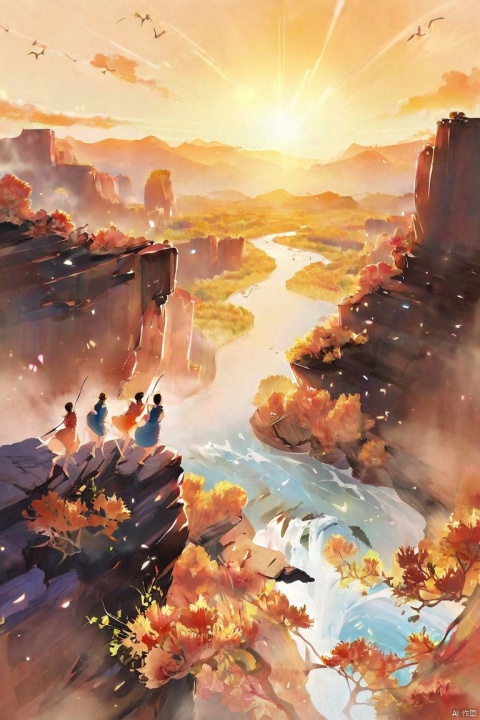 by ajimita, (score_9,score_8_up,score_7_up,score_6_up,score_5_up), ancient chinese style,  
Above, the six dragons of the sun return to their lofty standard; below, there are rapids that rush against the current, turning back like a winding river
