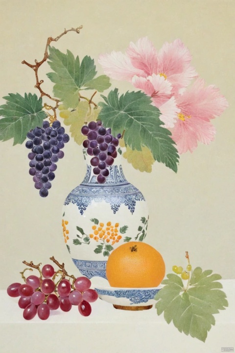  flower,grapes,fruit