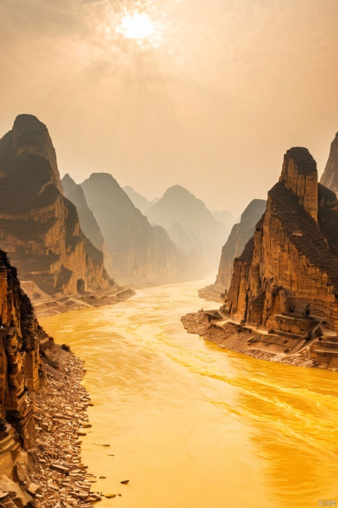  by chi4, (score_9,score_8_up,score_7_up,score_6_up,score_5_up), ancient chinese style, 
The Yellow River stretches far into the white clouds, a solitary city amidst ten thousand towering mountains