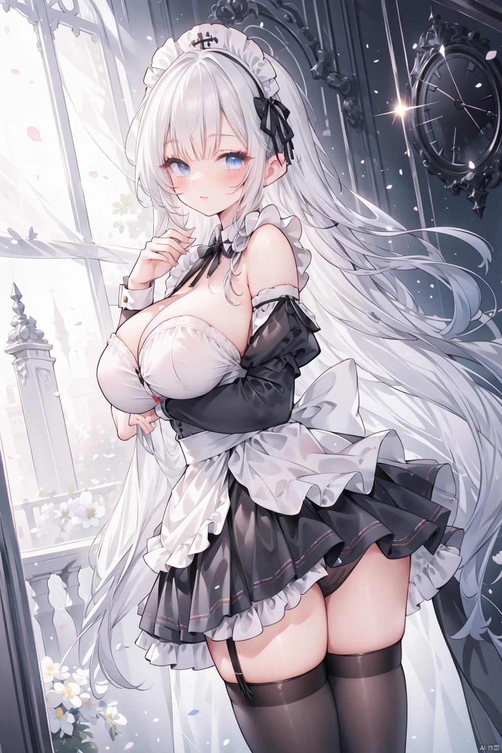 TT,Black stockings, Maid outf | image created by TiAmo | Tensor.Art