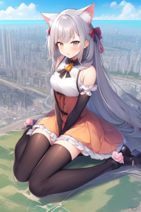  gigagts, wariza,1girl, cat ears,orange frilled dress,gigantic breasts,giantess,gigagts,black_thighhighs,city under legs,proving earth is flat,skyline,day,giantess,small city:1.3,oppai loli,small buildings:1.6,
proving earth is flat,horizon,day,wariza,
