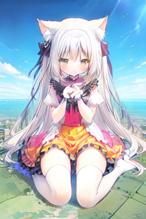  gigagts, wariza,1girl, cat ears,orange frilled dress, giantess,gigagts,white_thighhighs,city under legs,proving earth is flat,skyline,day,giantess
proving earth is flat,horizon,day,wariza,loli,kawaii,
