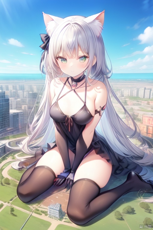  gigagts, wariza,1girl, cat ears,string bikini:1.45,gigantic breasts,giantess,gigagts,black_thighhighs,city under legs,proving earth is flat,skyline,day,giantess,small city:1.2,small buildings:1.3,many super tiny buildings:1.2
,horizon,wariza,kawaii
