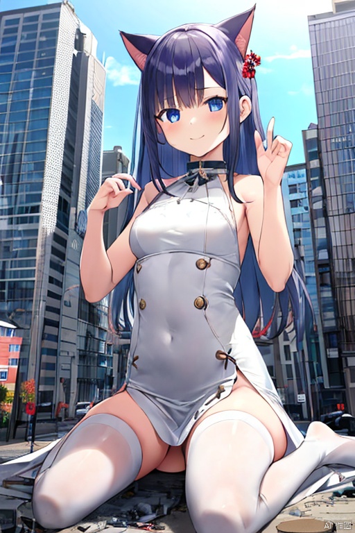  gts, giantess,1girl,cat girl,wariza,oppai loli:1.8,loli:2.1,((((wariza:1.8)))),day,mountain:1.3,little city:1.4,continent, little skyscraper :1.4,looming,full body ,extremely large,from below:1.4,looking at the viewer,little smile,large breasts:1.5,sfw,dress,kawaii,cute, white thighhighs:1.7,day, city,cityscape,wariza,rampage:1.6,destruction:1.6,little skyscraper,little buildings ,looming,from below:1.3,