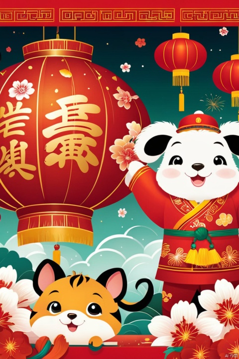  Imagine a lively scene where various animals from the Chinese zodiac come together for a grand New Year's feast. Ensure each animal is depicted with character and personality, showcasing their unique traits. Use a vibrant and festive color palette with red and gold tones, symbolizing good luck and prosperity. Incorporate traditional Chinese New Year decorations like lanterns and firecrackers to enhance the celebratory atmosphere. This illustration should convey joy, togetherness, and the essence of the holiday.
Art Style: Festive and Illustrative
poakl cartoon newyear style,best quality,masterpiece, Face Score, light master