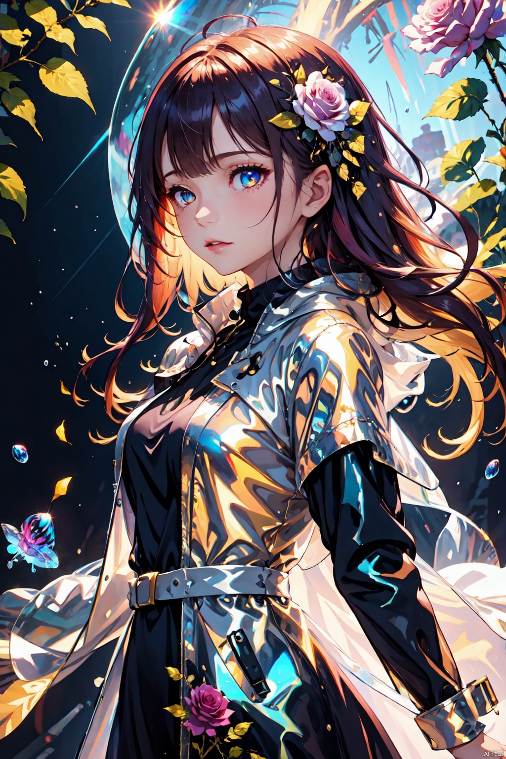  best quality,Amazing,Beautiful golden eyes,finely detail,Depth of field,extremely detailed CG unity 8k wallpaper,(1 girl :1.5),Deep sea background,jellyfish,masterpiece,fluttered detailed splashs, beautiful detailed water,cosmic eyes,Shock sensation,(realistic :0.5),octopus,original, rose girl