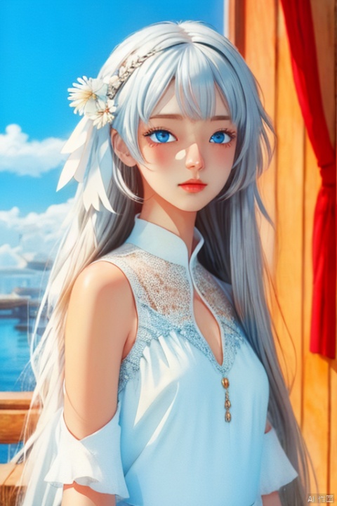  

anime artwork of a girl\(((long white hair, blue eyes,white bangs,red dress))\)buxom, depth of field, (curve: 1.2) , delicate eyes, graceful posture, (very delicate and beautiful) , BREAK, anime style, key visual, vibrant, studio anime, highly detailed, CGArt Illustrator