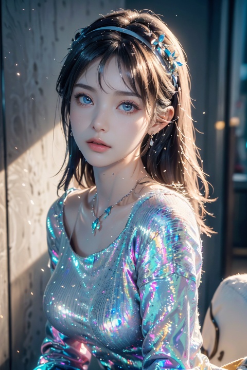  Girl, realistic,(Best quality, 8k, 32k, Masterpiece, UHD:1.2),beautiful big eyes, round eyes, pretty face, heart-shaped face, from front, best quality, ((realistic)), high quality, ultra detailed, ((Real picture)), (((realistic skin)), ((realistic) ratio, sidelighting (1.2), realistic, [(detailed face:1.2)], shiny eyes, looking at viewer, delicate,high quality, colorful, (photography, photorealistic:1.1), (perfect face:1.4), dynamic angle, movie lighting, portrait, high definition image quality, sexual, the perfect body,beautiful body,(rar photo, best quality), (realistic, realistic:1.3), clean, masterpiece, fine detail, ultra-fine section, high definition, (best shadow), ((best quality)), (real), (masterpiece), absurdres, realistic, 1girl, goddess, very long hair, silver hair, white hairband, heels, sweater, sweater, sweater, high, sweater breech, necklace, snowy day, baroque church,


 Highest picture quality, masterpiece, exquisite CG, exquisite and complicated hair accessories, big watery eyes, highlights, natural light, Super realistic, cinematic lighting texture, absolutely beautiful, 3D max, vray, c4d, ue5, corona rendering, redshift, octane rendering, （Show whole body）, （all body）, ((poakl)), hy, hologram girl, Light master, Sky Fantasy