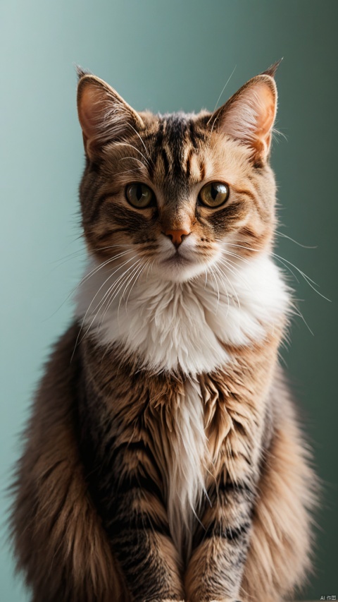  Flat 2D Art of photograph,short lighting,Sony A7,key light,800mm lens,soft light,Low shutter,Light,Indirect light,F/1.8,Gel lighting,Circular polarizer,Sakura Zulu Omar Little Manx Cat hybrid,Abhorrent hair styled as Long layers,Iphone X,simple flat color,2-dimensional,Flat 2D Art Style,