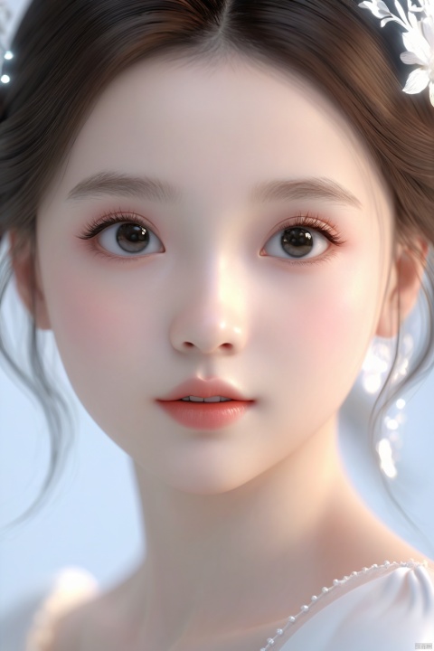  very delicate and beautiful, sweet and tender girl, exquisite features, Light master, 3d