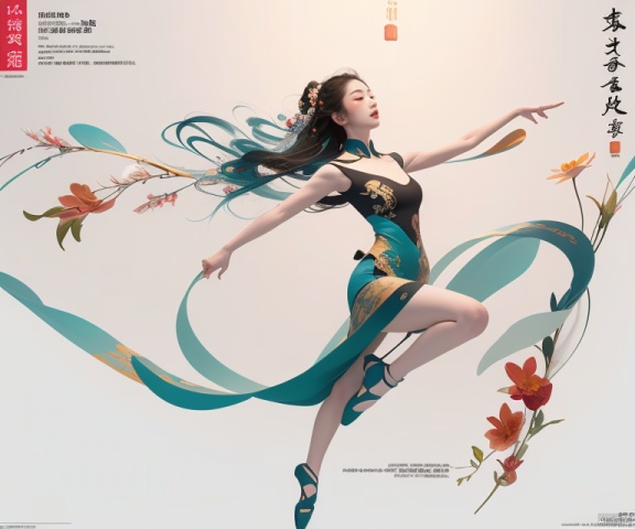  1girl, solo, long hair, , illustration, (masterpiece, best quality:1.2), gchf,guoflinke, illust, illustration,,gufeng,fushi,bpwc,Dance,shuimo,山水, illustration, Asian girl, painting, art shuicai,chinese painting, art painting,3D