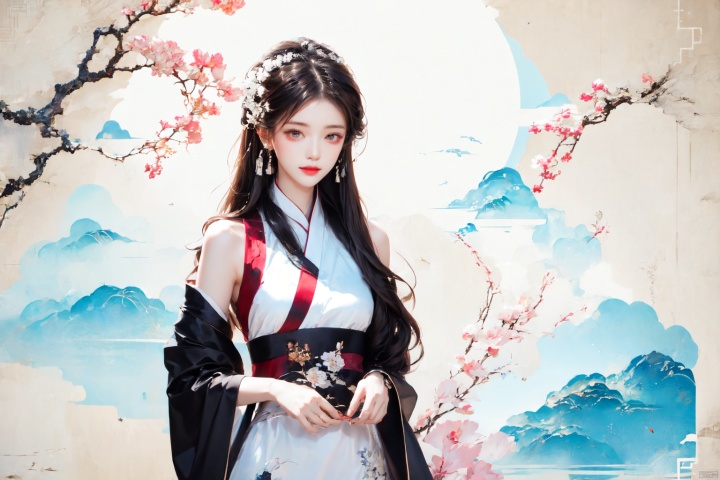 1girl, solo, long hair, black hair, hair ornament, dress, jewelry, upper body, flower, earrings, facial mark, red chinese clothes, moon, forehead mark, branch, illustration,, Liuli, illustration,moyou,(masterpiece)most Good quality, masterpiece, realistic, 32K Ultra HD, official art,
1girl,dofas,solo,dofas,,mugglelight,puregirl,illustration,master work,high definition,ultra clear,fashionable exquisite red ultra-thin evening dress,red and white gradient,nebula background,yue,hair ornament,hanfu, (\yan yu \), longfeihanfu, illustration, photography