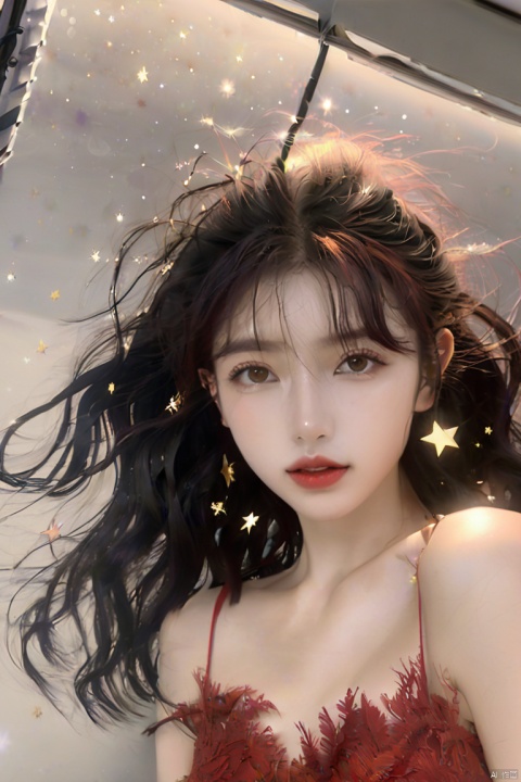  {{best quality}}, {{masterpiece}}, {{ultra-detailed}}, {illustration}, {detailed light}, {an extremely delicate and beautiful}, a girl, {beautiful detailed eyes}, stars in the eyes, messy floating hair, colored inner hair, Starry sky adorns hair, depth of fieldBest quality, masterpiece, photorealistic, 32K uhd, official Art,
1girl, dofas, solo, dofas, , mugglelight, puregirl, illustration, master work, high definition, ultra clear, fashionable and exquisite red ultra-thin evening dress, red and white gradient, photo, light,body, bpwc