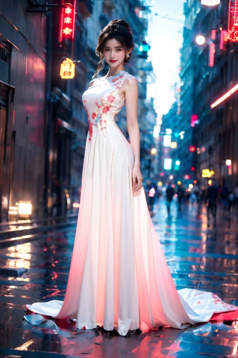 Best quality, masterpiece, photorealistic, 32K uhd, official Art,
1girl, dofas, solo, dofas, , mugglelight, puregirl, illustration, master work, high definition, ultra clear, fashionable and exquisite red ultra-thin evening dress, red and white gradient