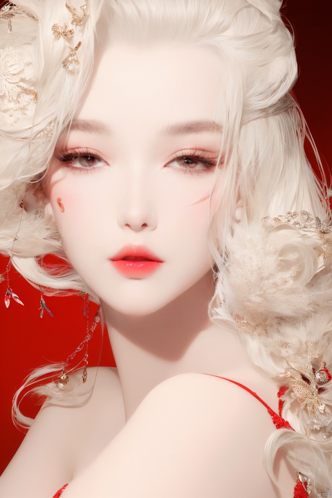  Best quality, masterpiece, photorealistic, 32K uhd, official Art,
1girl, dofas, solo, dofas, , mugglelight, puregirl, illustration, master work, high definition, ultra clear, fashionable and exquisite red ultra-thin evening dress, red and white gradient,portrait,hand-painted