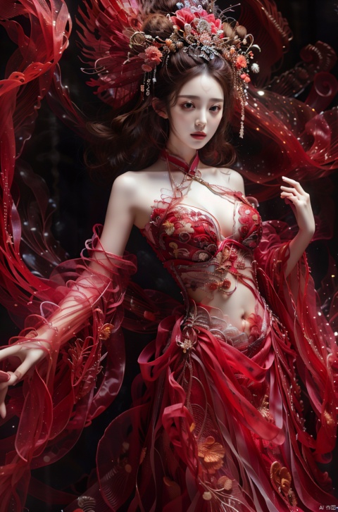  cowboy_shot,(Good structure), DSLR Quality,masterpiece, best quality, girl, solo, long hair, , sad, medium breasts, Wearing a Chinese belly, Hanfu, exposing the waist, exposing the shoulders, showing the beautiful curves of the female body, photo, real, masterpiece,best quality,official art,extremely detailed CG unity 8k wallpaper, wunv, nazha, , 1girl,kind smile, ((poakl))