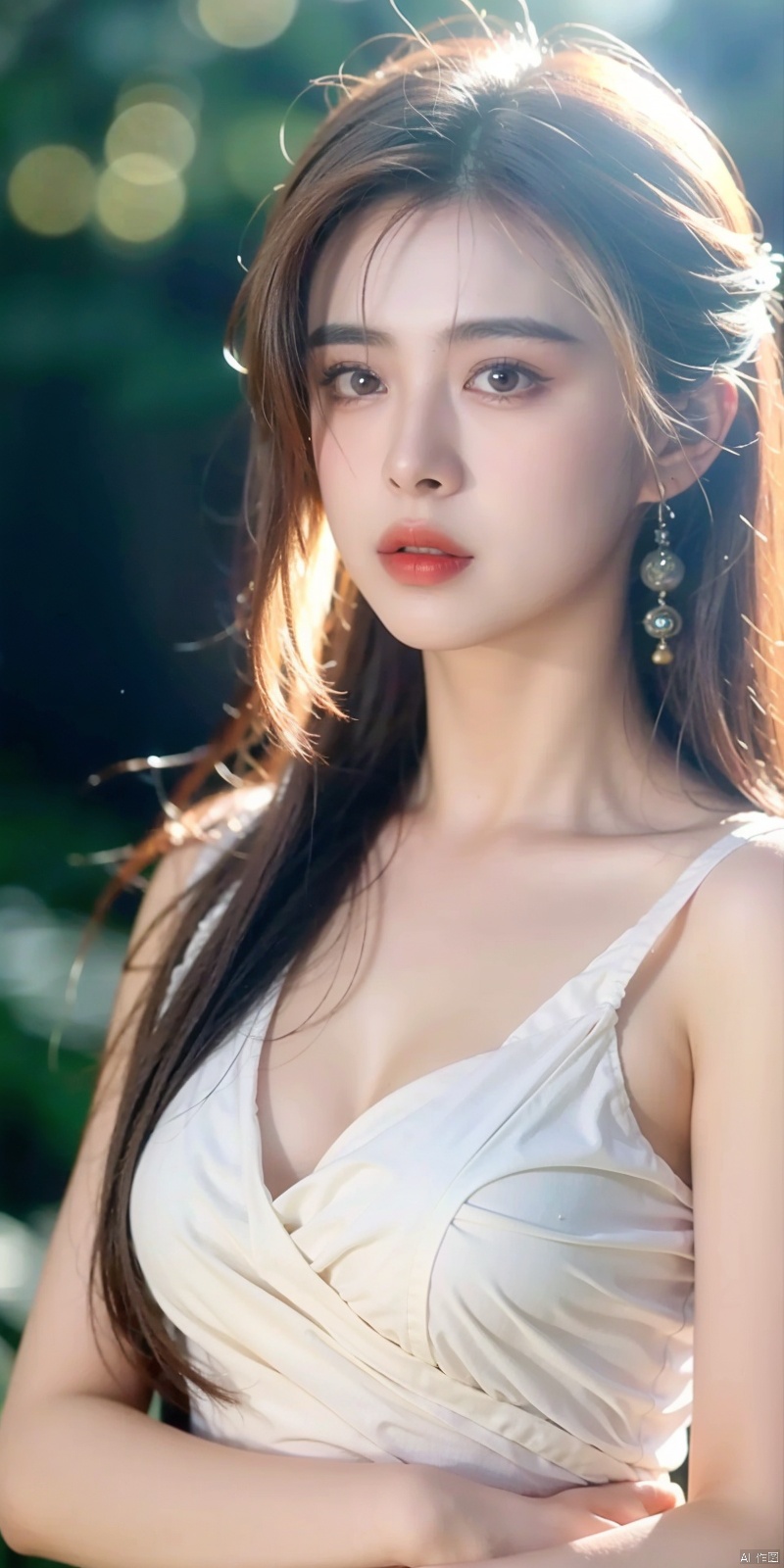  (1girl), light and shadow, glowing, white hair, long hair, wind, two-tone body, two-tone hair, (put nothing on:1.8),(cleavage ), shine tatoo, upper body, (photorealistic:1.4), flash, cinematic angle, mysterious, magical, obsidain, backlighting, fluctuation, 8k, photo, red, translucent, X-ray, goddess, (chakra:1.2),dress, glowing body, elegant, ntricate details, highly detailed,cinematic, dimmed colors, dark shot, muted colors, film grain, bokeh, realistic, realistic skin, depth blur, blurry background, The eye, wangzuxian, ((poakl))
